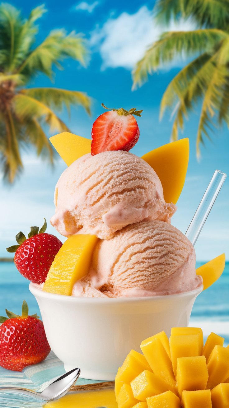 Strawberry Mango Ice Cream: Tropical Vibes Without Leaving Your Kitchen