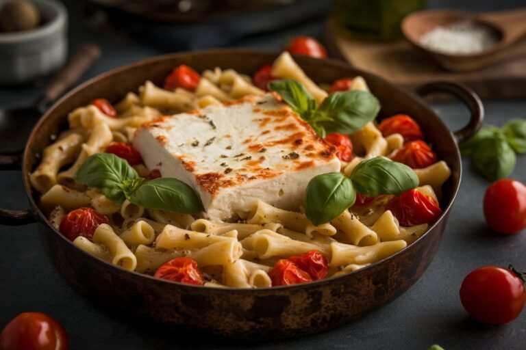 Baked Feta Pasta with Cherry Tomatoes (TikTok Famous!)