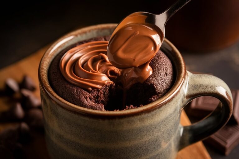 Nutella-Stuffed Chocolate Mug Cake