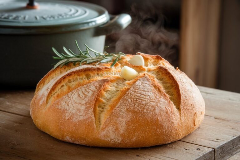 Garlic and Herb No-Knead Bread