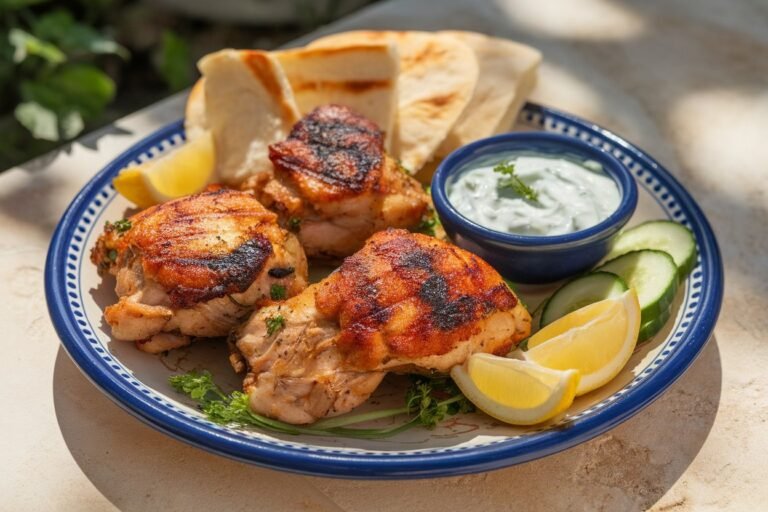 Greek-Style Grilled Chicken Thighs (With Tzatziki!)