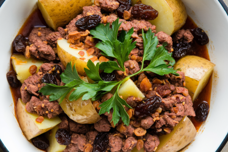 Beef Picadillo With Potatoes & Raisins
