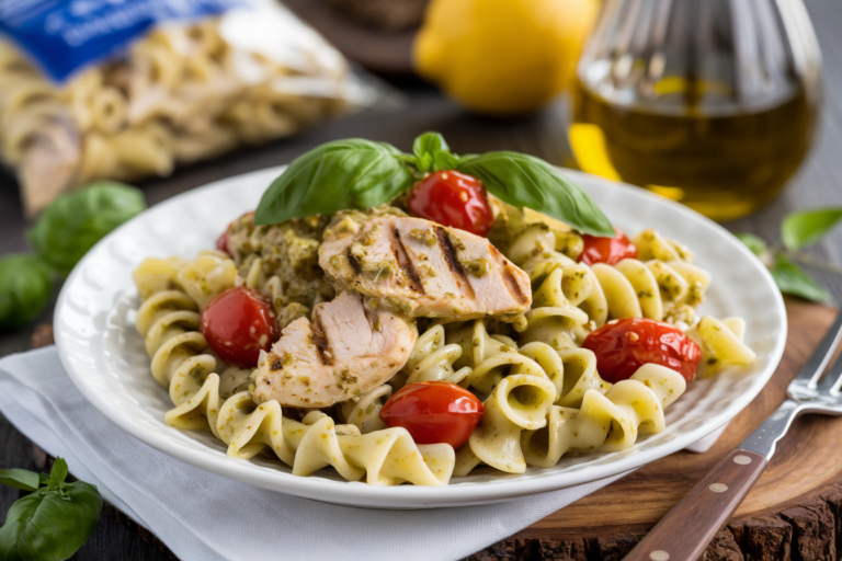 Chicken Pesto Pasta with Cherry Tomatoes: The Lazy Gourmet’s Dream