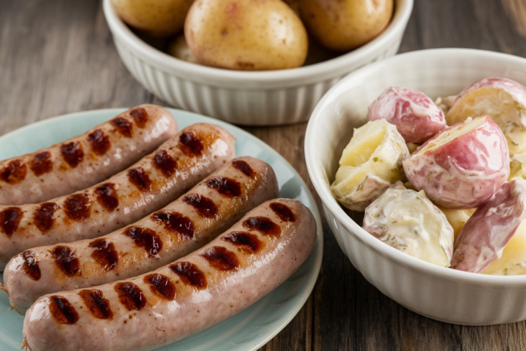 Grilled Sausages with Potato Salad