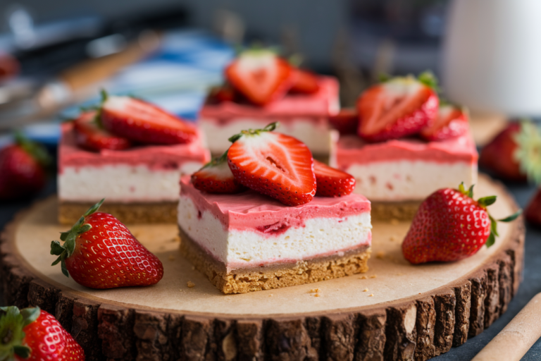 Homemade Strawberry Cheesecake Bars