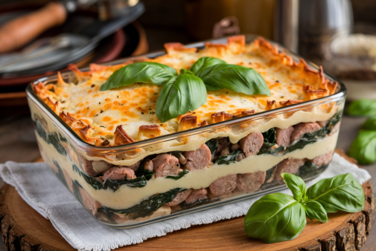 Keto Sausage, Spinach & Cheese Casserole That Vanishes Before You Blink