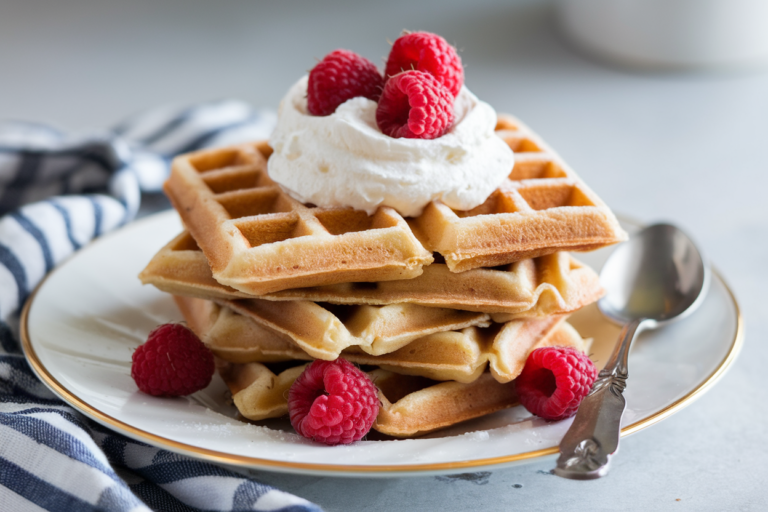 Almond Flour Waffles with Whipped Cream: The Crispy-Brunch Flex You’ll Want on Repeat