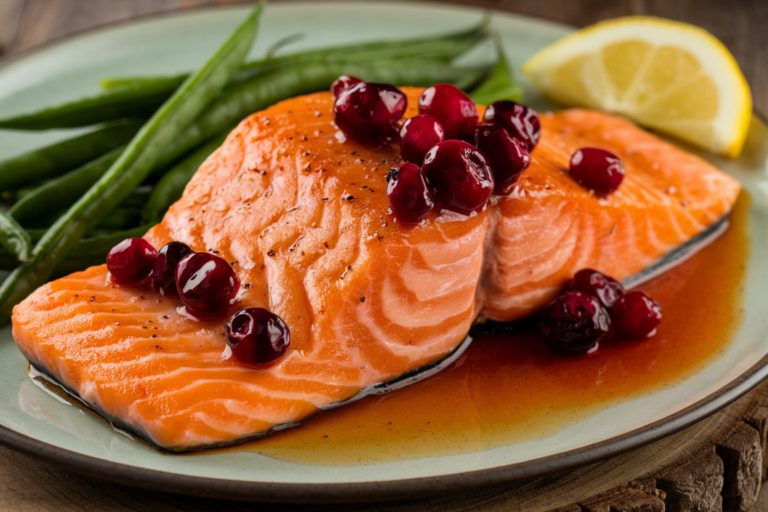 Salmon with Cranberry-Orange Glaze
