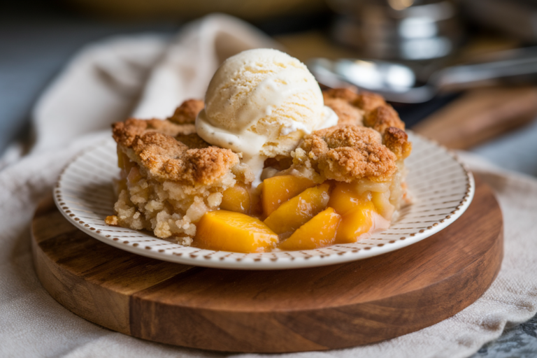Peach Cobbler with Vanilla Ice Cream That Melts Hearts (and Spoons): The Dessert Flex You Need Tonight
