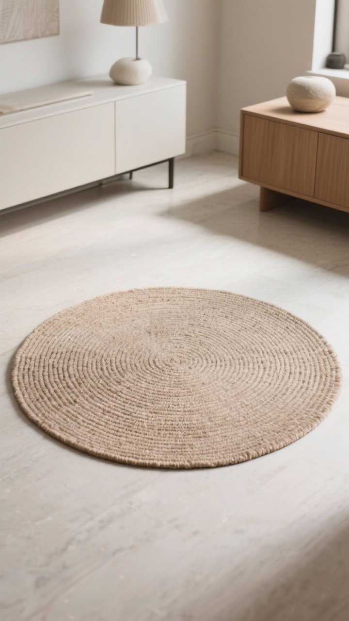 Detail/medium hybrid: A petite round rug (