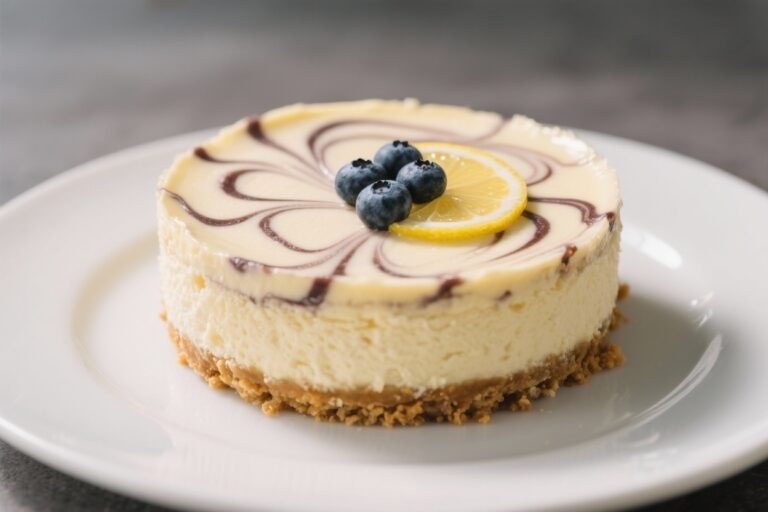 Lemon Blueberry Swirl Cheesecake – Bright, Creamy, and Beautiful
