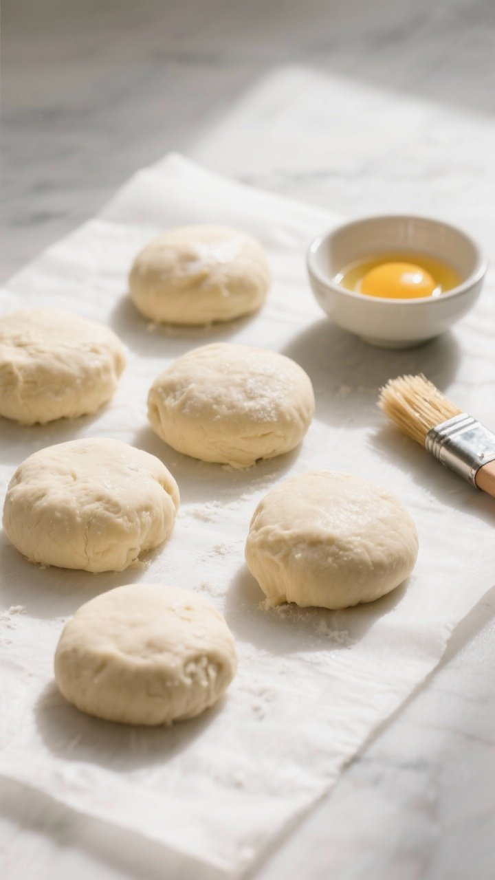 5–4 inch rounds, notes of moisture from the rested, scoopable dough, minimal props, bright natural