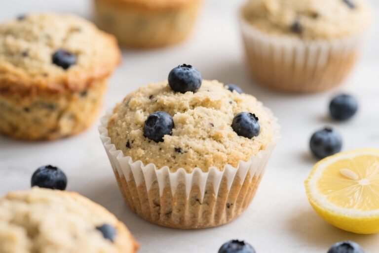 Lemon Blueberry Keto Muffins (Coconut Flour) – Bright, Fluffy, and Low-Carb
