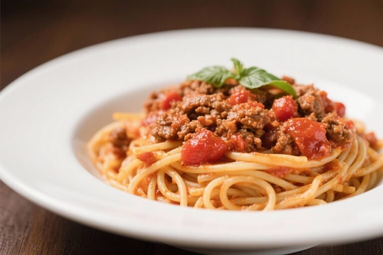 Classic Spaghetti Bolognese with Rich Tomato Sauce – Comforting, Hearty, and Easy