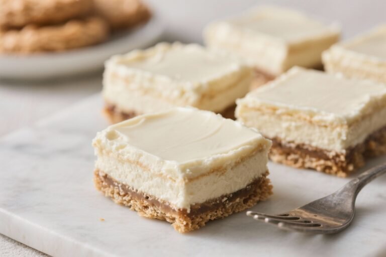 No-Bake White Chocolate Cheesecake Bars – Creamy, Simple, and Crowd-Pleasing
