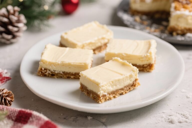Eggnog Cheesecake Bars (Holiday Favorite) – Creamy, Festive, and Easy