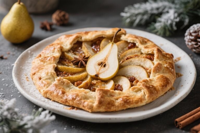 Spiced Pear Galette (Rustic Winter Pie) – Cozy, Simple, and Beautiful