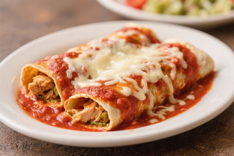 Chicken Enchiladas – Red Chile Sauce & Melted Oaxaca Cheese