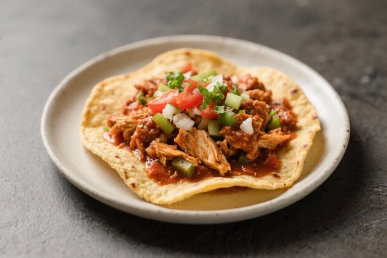 Chicken Tinga Tostadas – Crispy Tortillas With Smoky Tomato Sauce