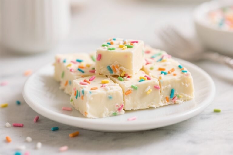 White Chocolate Funfetti Fudge (Kid-Friendly Treat) – Easy, Colorful, and No-Bake