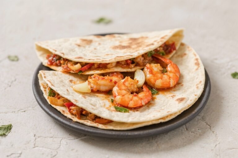 Shrimp Quesadillas – Spicy Garlic Shrimp on Flour Tortillas