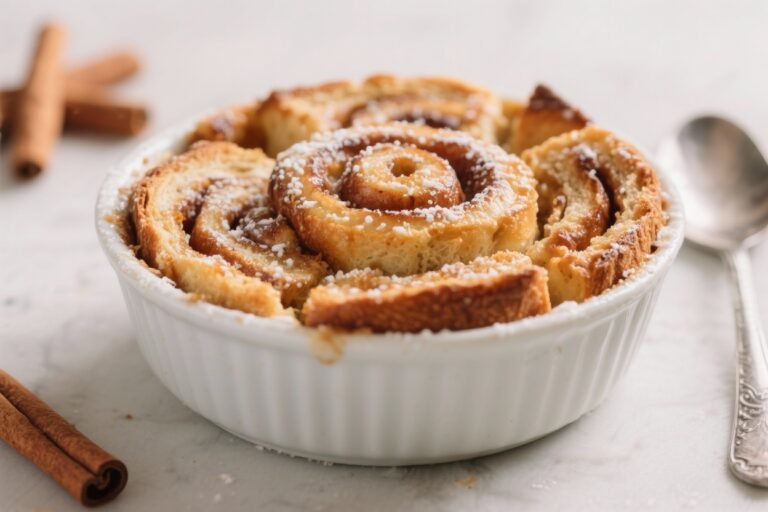 Cinnamon Roll Bread Pudding (Cozy Dessert) – Warm, Sweet, and Simple