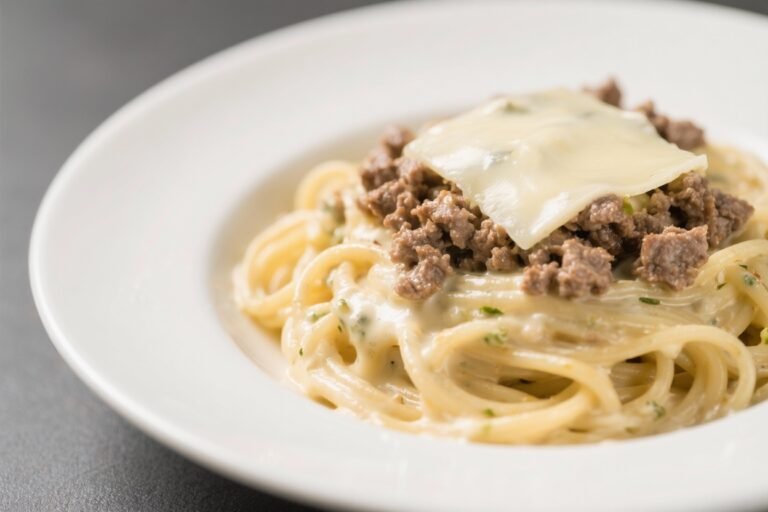 Creamy Spaghetti Alfredo With Ground Beef and Mozzarella – Comfort Food Made Easy
