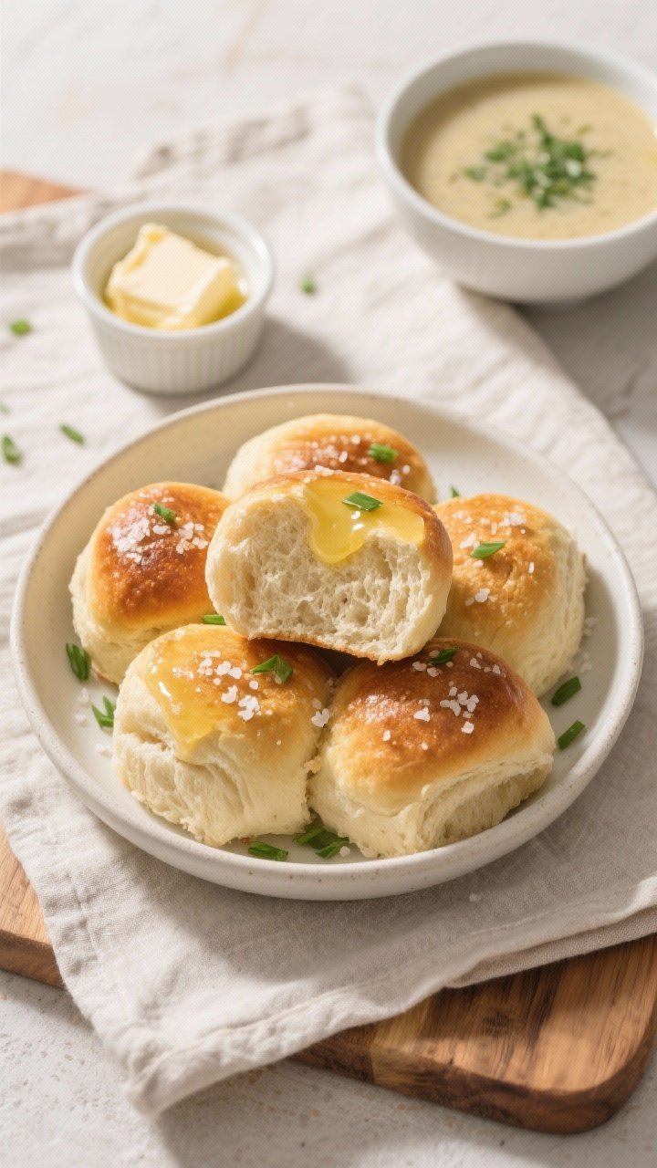 Final plated dish: Restaurant-quality presentation of almond flour keto dinner rolls in a matte whit