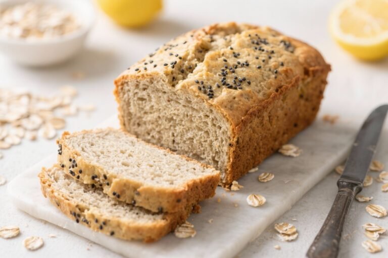 Lemon Poppy Seed Oat Flour Loaf – Bright, Zesty, and Wholesome