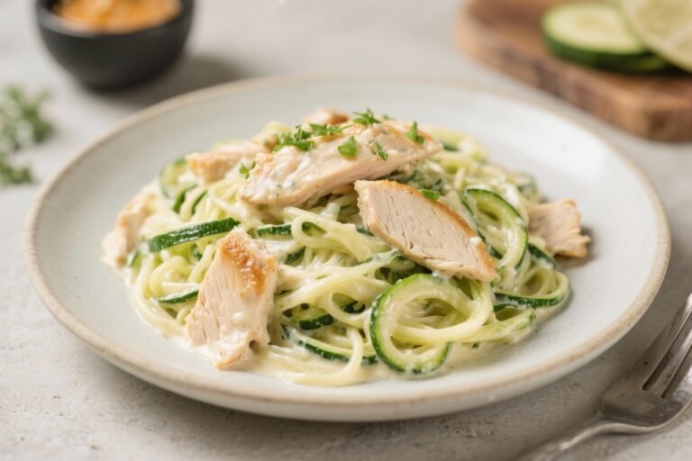 Keto Zucchini Noodle Alfredo With Chicken – Creamy, Simple, and Satisfying