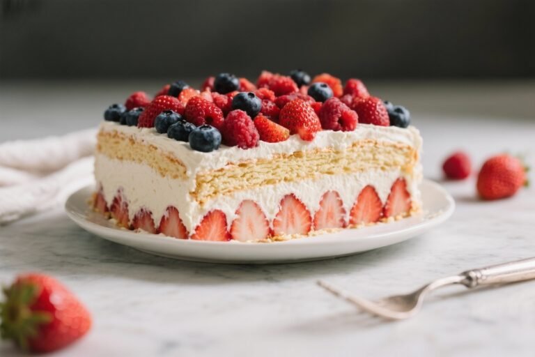 Strawberry No-Bake Icebox Cake Made With Fresh Berries – Simple, Creamy, and Refreshing
