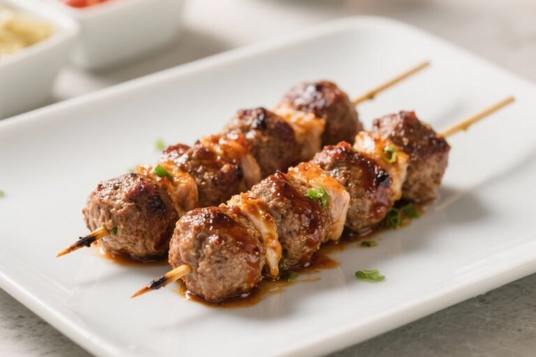 BBQ Turkey Meatball Skewers – Easy, Juicy, and Perfect for Grilling