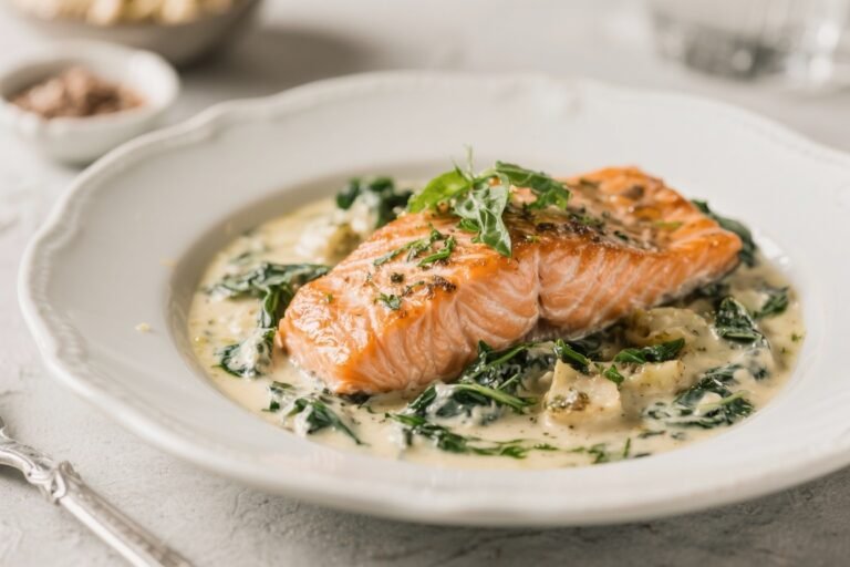 Keto Creamy Tuscan Salmon – Rich, Flavorful, and Weeknight-Friendly