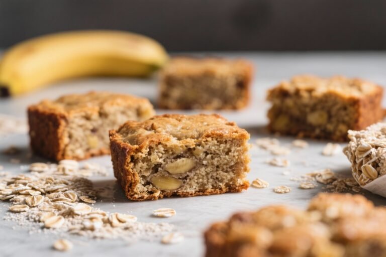 Healthy Oat Flour Banana Bread Bars – Soft, Wholesome, and Easy