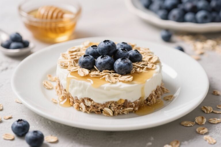 Blueberry No-Bake Yogurt Dessert With Honey and Oats – A Fresh, Easy Treat