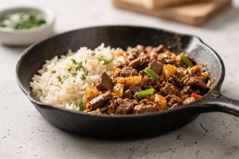 Easy Beef and Rice Skillet Dinner Anyone Can Make – A Weeknight Favorite