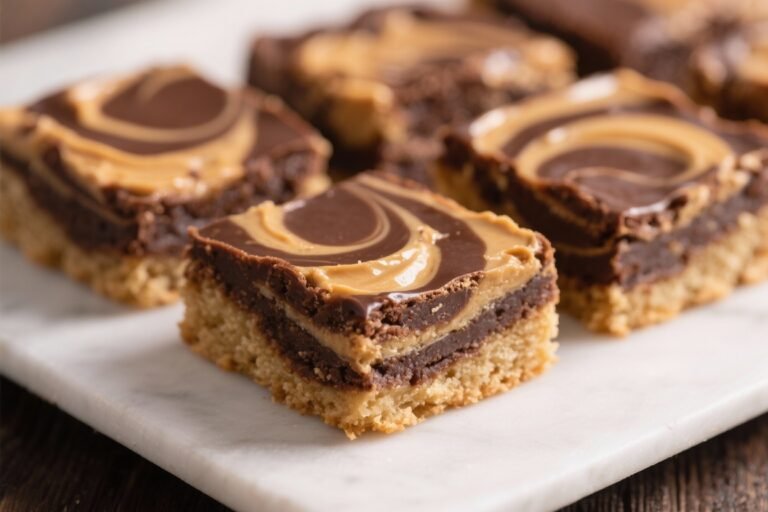 Dark Chocolate Peanut Butter Swirl Blondies – Gooey, Fudgy, and Totally Irresistible