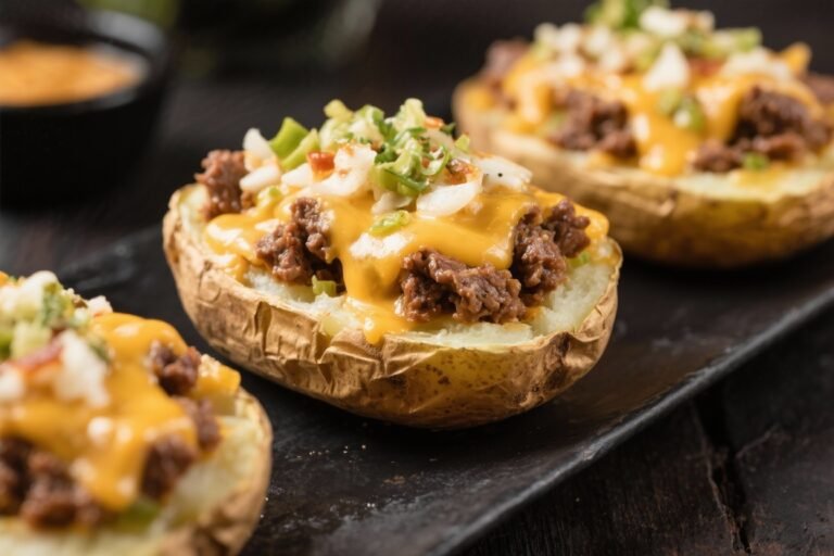 Loaded Baked Potatoes Stuffed With Cheesy Beef – Comfort Food Made Easy