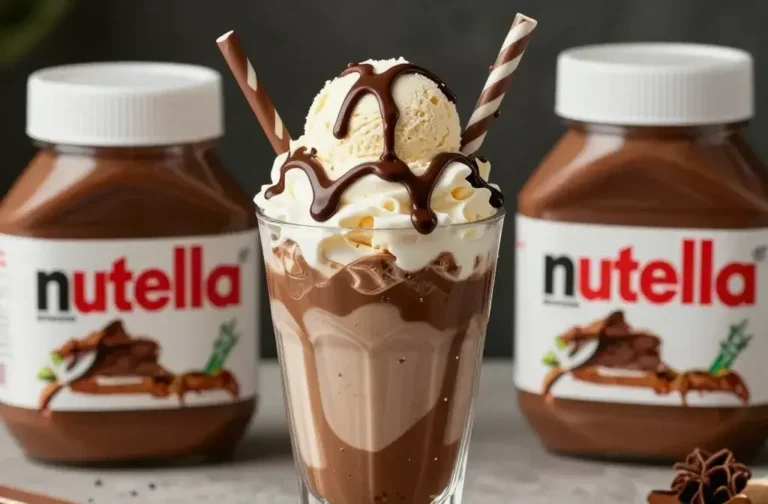 How to Make Nutella Milkshake with Vanilla Ice Cream