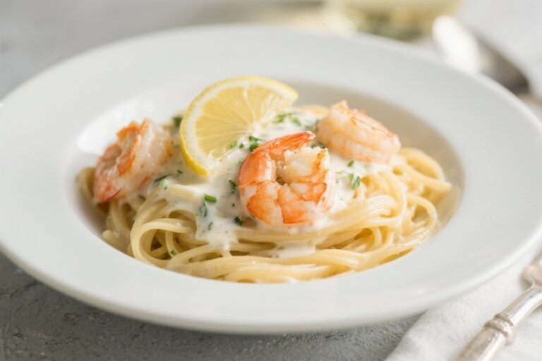 Lemon Shrimp Pasta With White Wine Cream Sauce – Bright, Comforting, and Weeknight-Friendly
