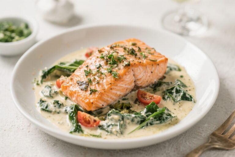 Keto Creamy Tuscan Salmon – Rich, Comforting, and Low-Carb