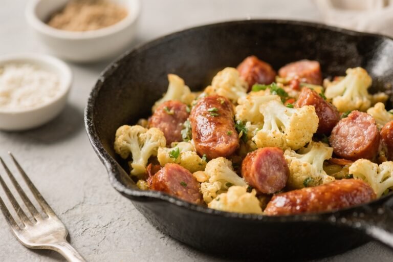 Keto Sausage & Cauliflower Skillet – A Fast, Flavor-Packed Low-Carb Meal