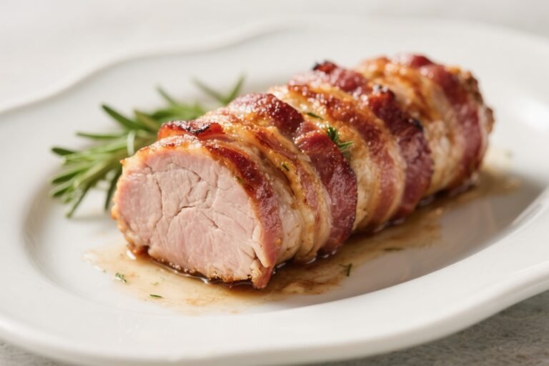 Keto Bacon-Wrapped Pork Tenderloin – Juicy, Savory, and Low-Carb